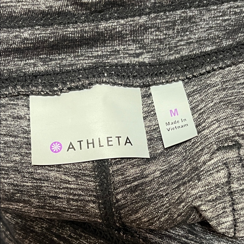 Athleta Quest Metro Slouch Capri Pants Medium Heather Gray Travel Jogger NWOT - Picture 8 of 9